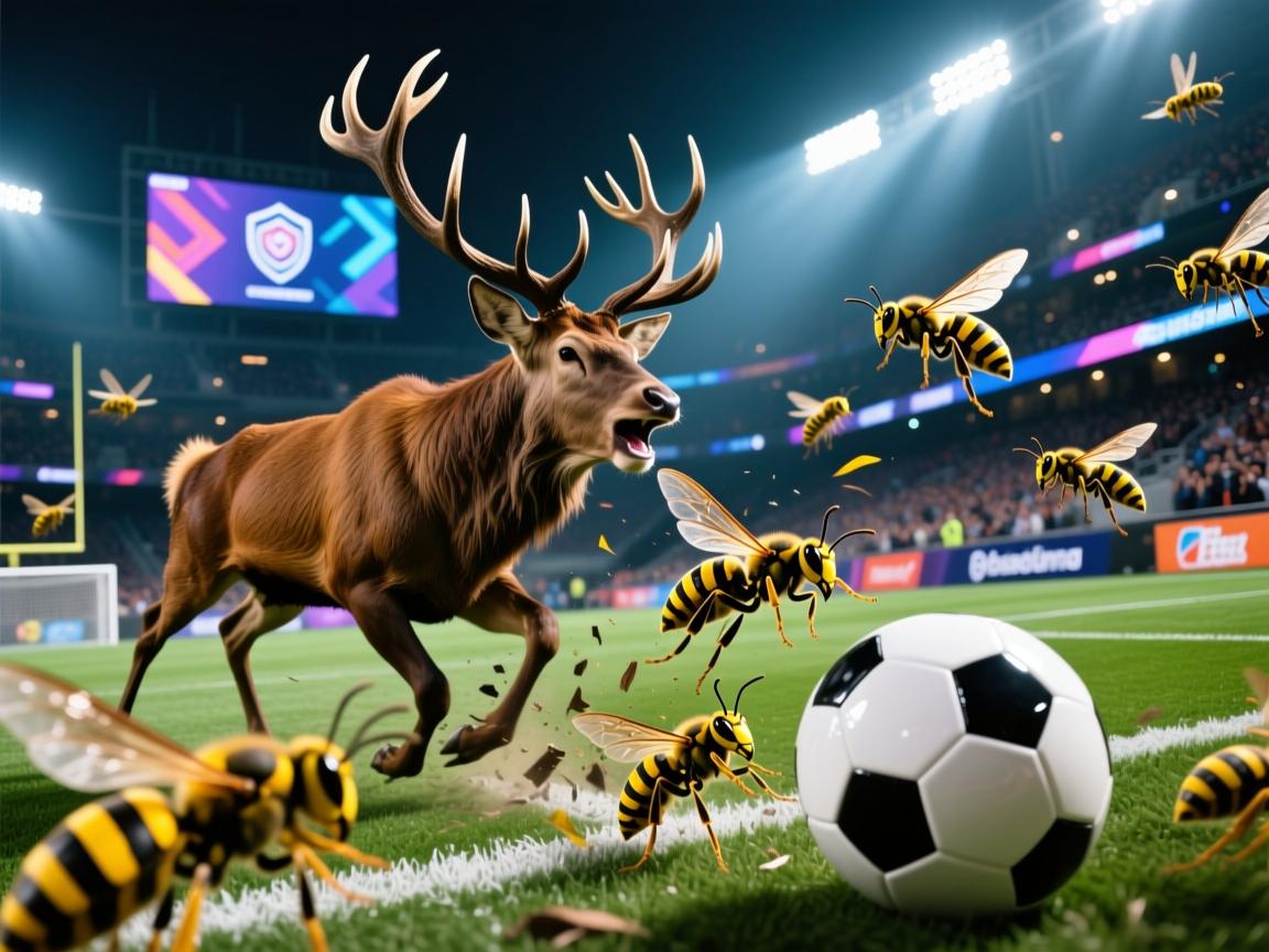 雄鹿击溃黄蜂，取得胜利